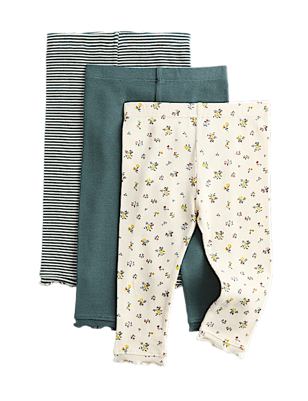 3 Pack Cotton Rich Ditsy Leggings (1-5 Yrs)