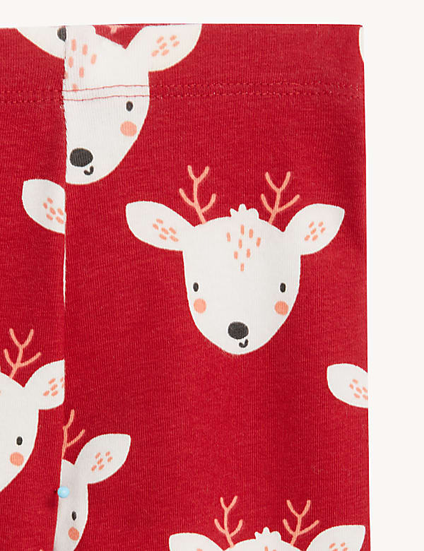 Cotton Rich Reindeer Print Leggings