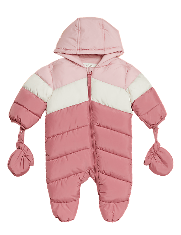 Hooded Colour Block Snowsuit (0-3 Yrs)