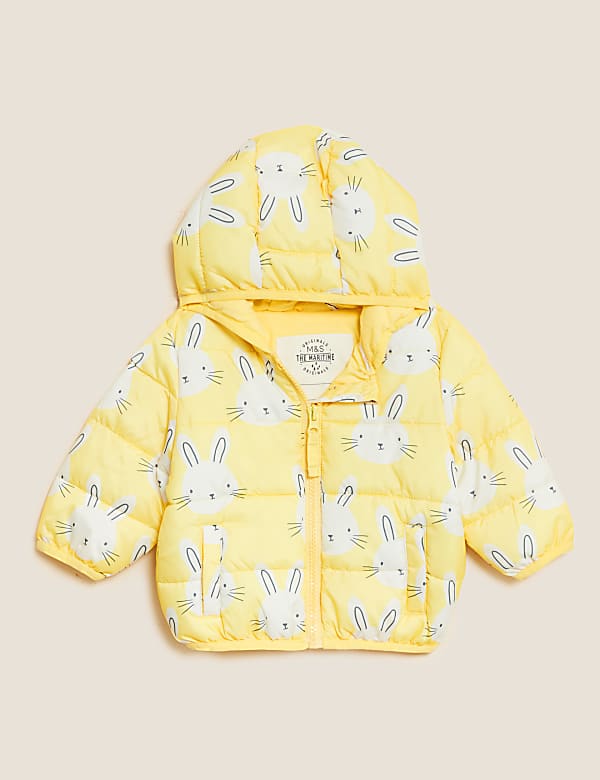 Bunny Print Hooded Jacket 0 3 Yrs