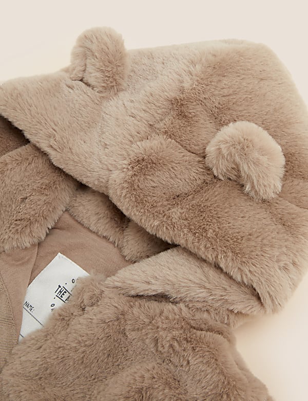Faux Fur Hooded Coat