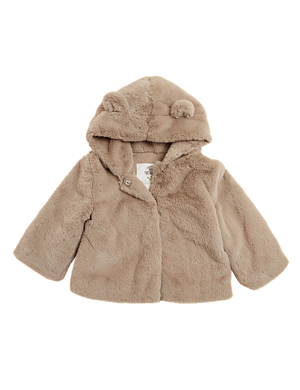 Faux Fur Hooded Coat