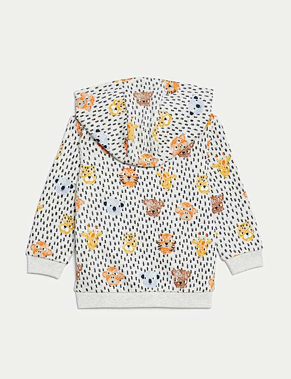 Cotton Rich Animal Print Zip Hoodie (0-3 Yrs)