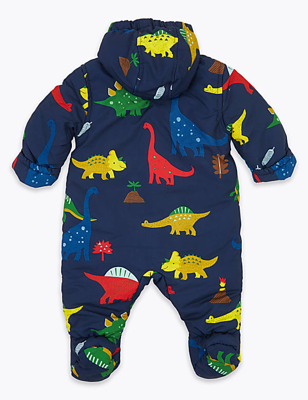 Hooded Padded Dinosaur Snowsuit (0-3 Yrs)