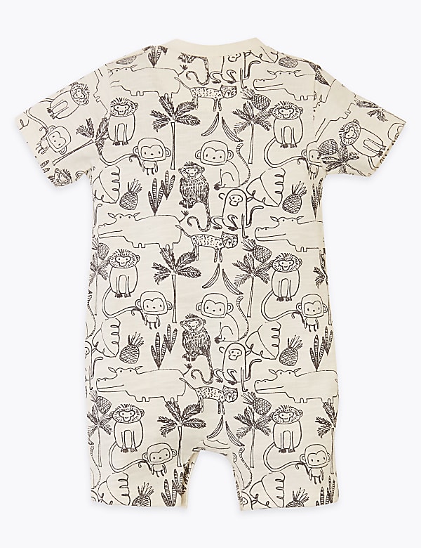 2 Pack Pure Cotton Patterned Rompers (0-3 Yrs)