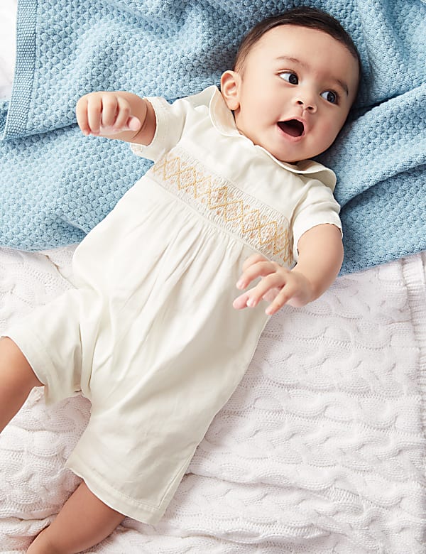Pure Cotton Smocked Romper