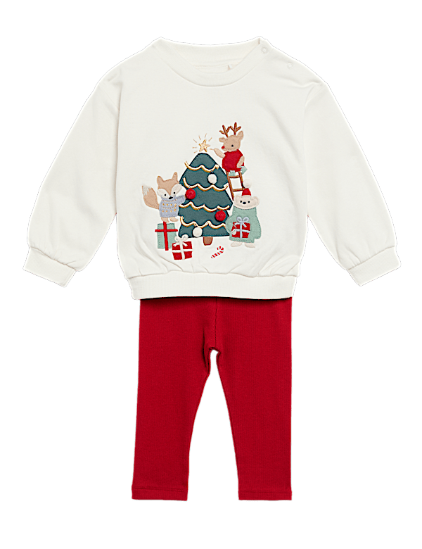 Cotton Rich Christmas Outfit (0-3 Yrs)