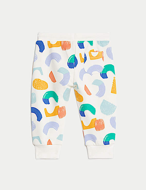 Cotton Rich Abstract Print Joggers (0-3 Yrs)