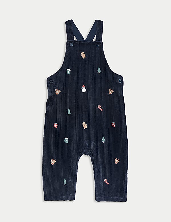 2pc Cord Christmas Dungaree Outfit (0-3 Yrs) - RO