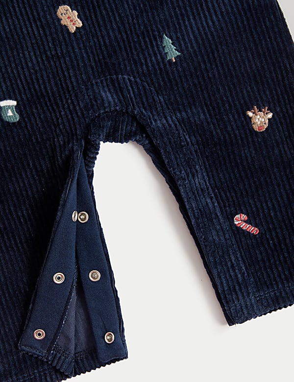 2pc Cord Christmas Dungaree Outfit (0-3 Yrs) - RO