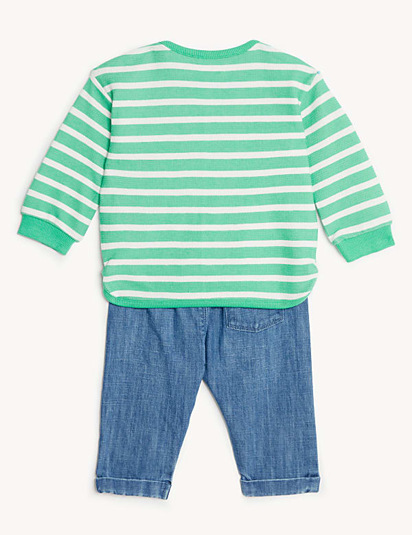 2pc Cotton Rich Striped Outfit