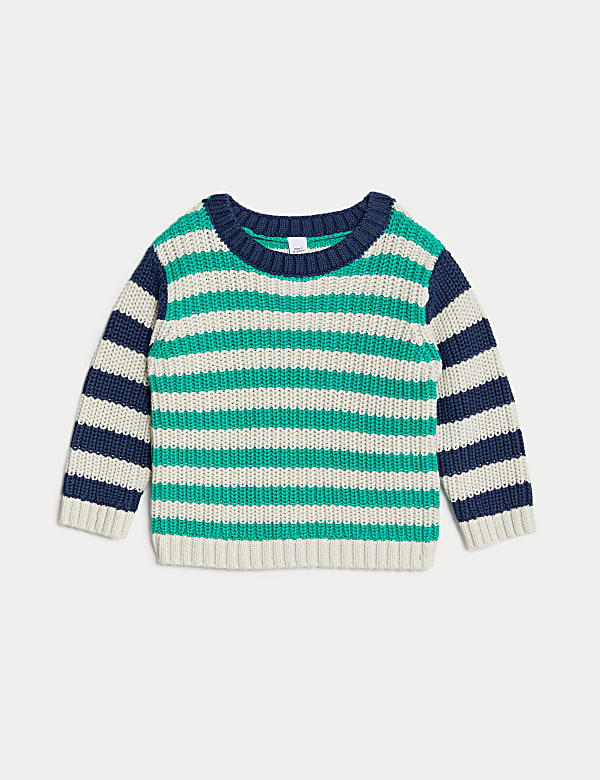 Pure Cotton Striped Jumper (0-3 Yrs) - AT