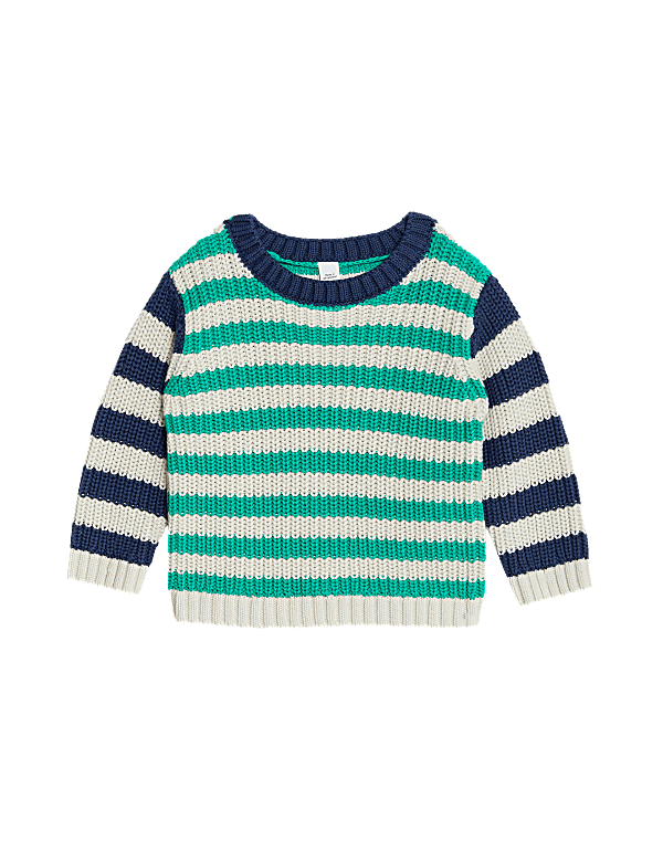 Pure Cotton Striped Jumper (0-3 Yrs)