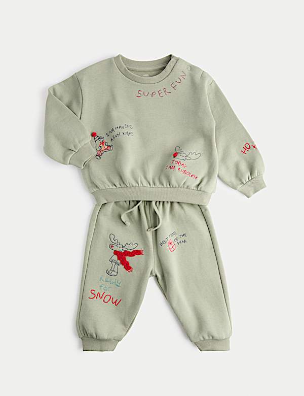 2pc Cotton Rich Top & Bottom Outfit (0-3 Yrs) - CH