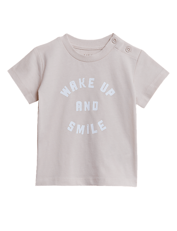 Pure Cotton Wake Up and Smile T-Shirt (0-3 Yrs)