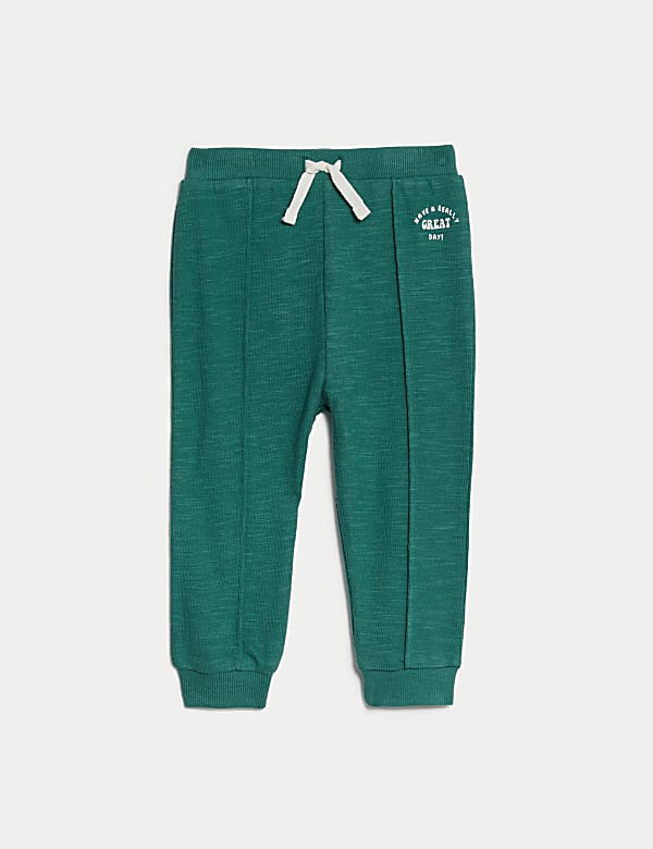 3pk Cotton Rich Slogan Joggers (0-3 Yrs) - US