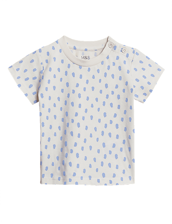 Pure Cotton Dash Print T-Shirt (0-3 Yrs)