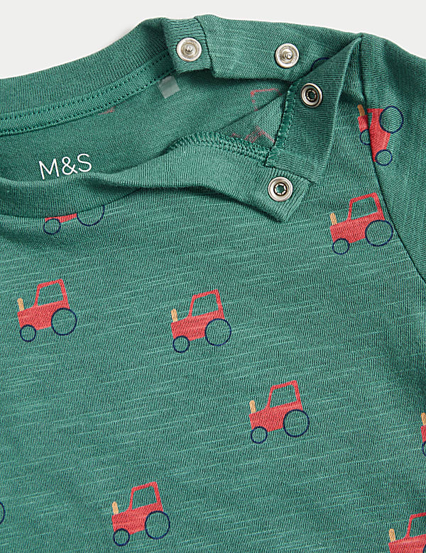 3pk Cotton Rich Patterned Tops (0-3 Yrs)
