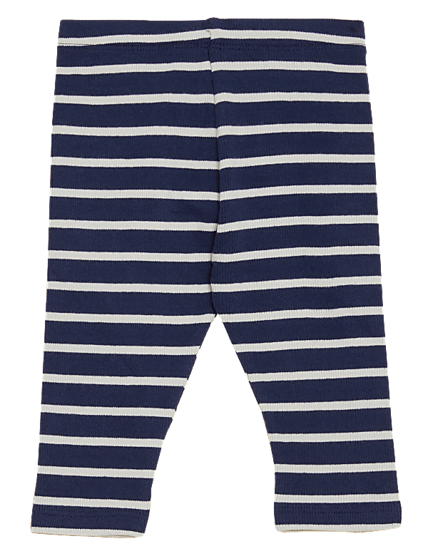 Cotton Rich Striped Leggings (0-3 Yrs)
