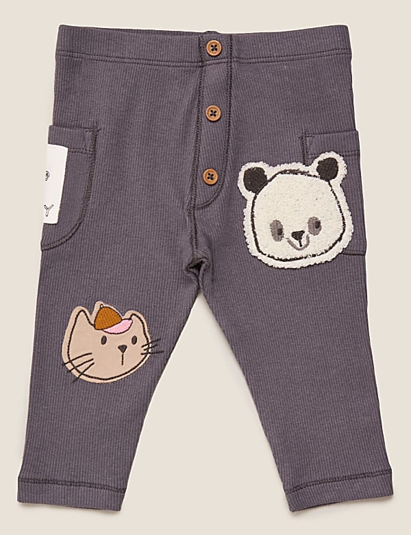 Cotton Panda Appliqué Leggings