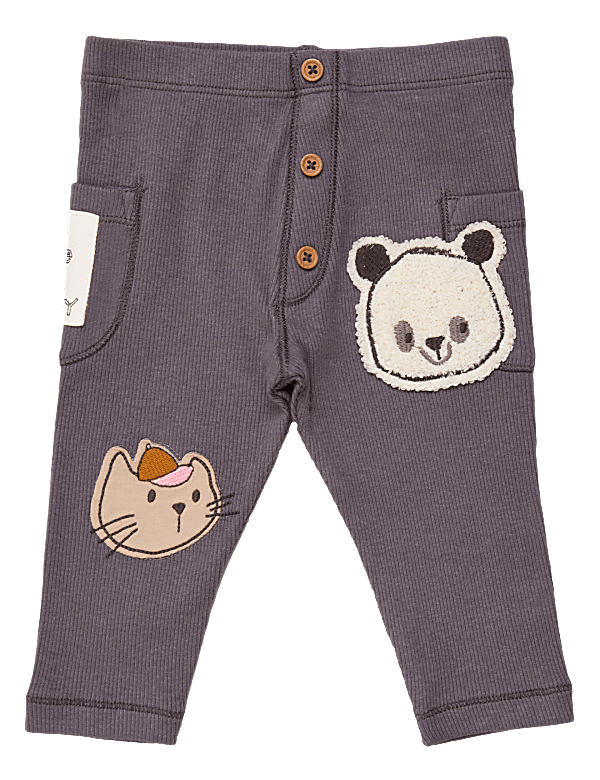 Cotton Panda Appliqué Leggings