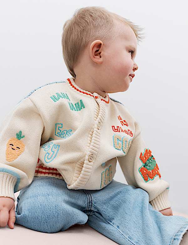 Pure Cotton Graphic Cardigan (0-5 Yrs) - EE