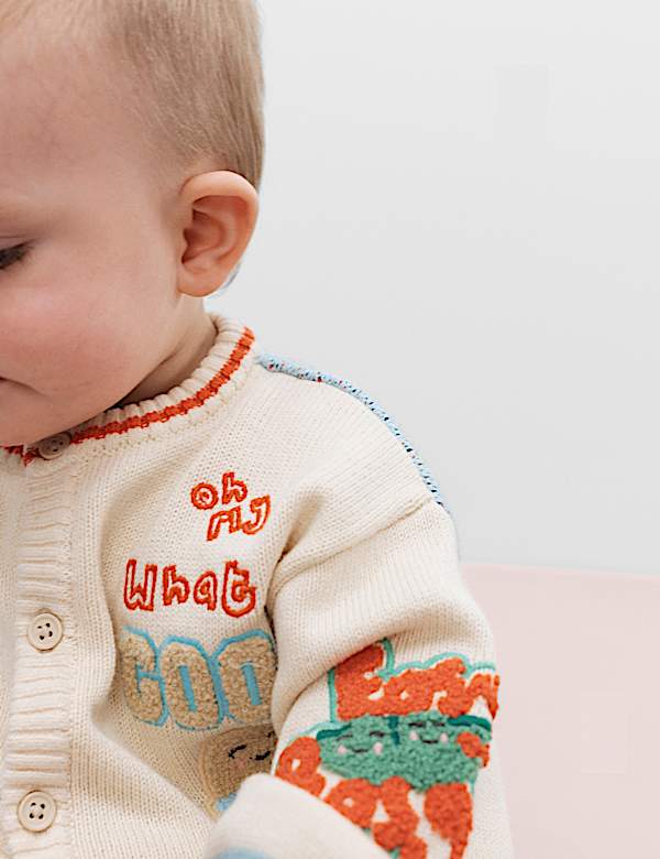 Pure Cotton Graphic Cardigan (0-5 Yrs) - EE