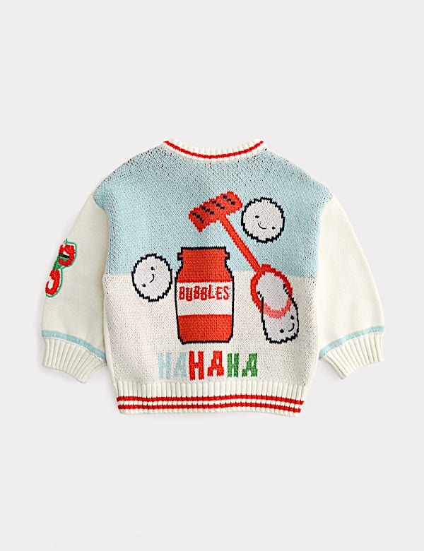 Pure Cotton Graphic Cardigan (0-5 Yrs)