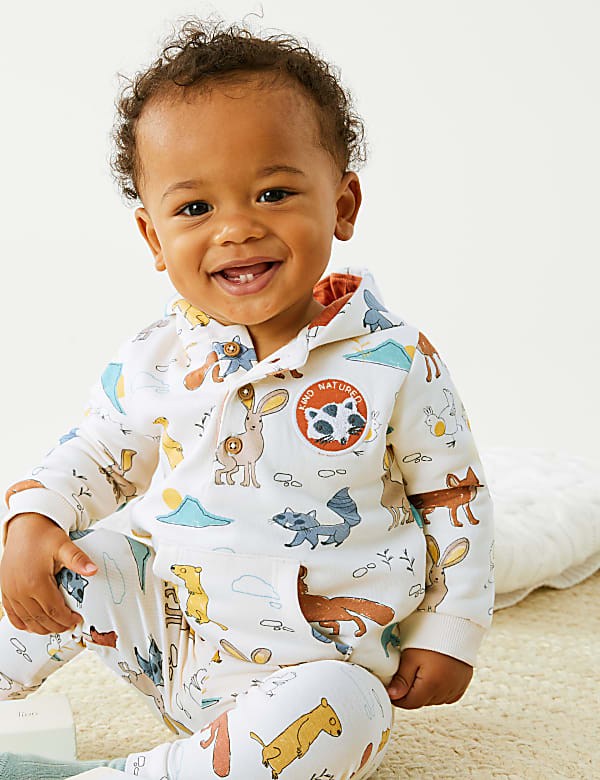 Cotton Rich Animal Print Hoodie (0-3 Yrs)