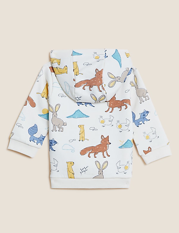 Cotton Rich Animal Print Hoodie (0-3 Yrs)