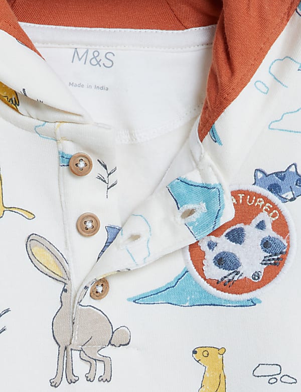 Cotton Rich Animal Print Hoodie (0-3 Yrs)