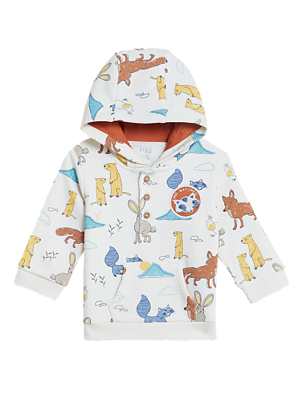 Cotton Rich Animal Print Hoodie (0-3 Yrs)