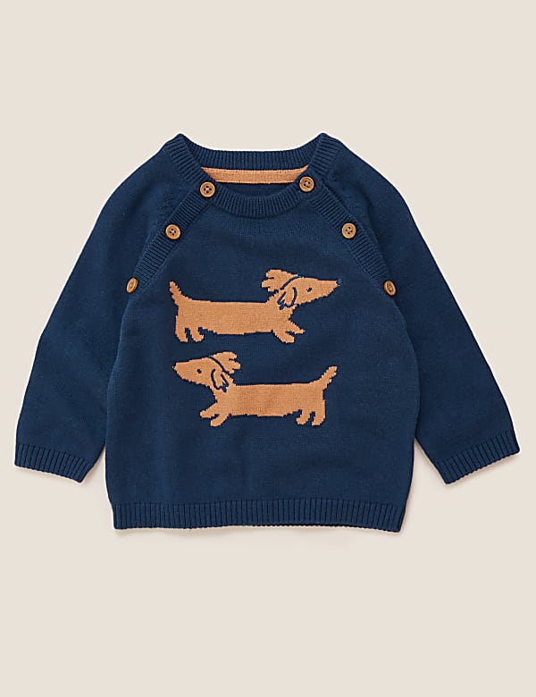 Pure Cotton Knitted Dog Jumper (0-3 Yrs)