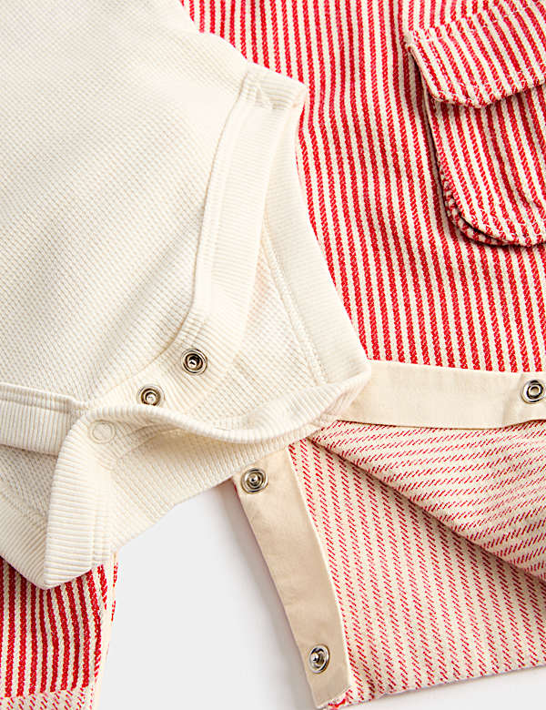 2 Piece Striped Dungaree Outfit - MX