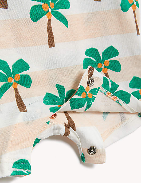 Pure Cotton Palm Print Bibshort (0-3 Yrs)