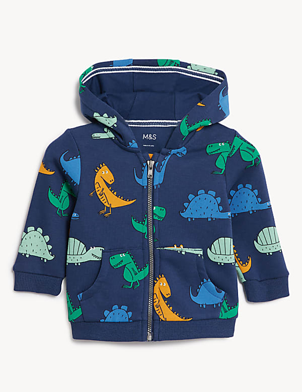 Cotton Rich Dinosaur Print Hoodie 0 3 Yrs NAVY MIX Hoodies M S HK
