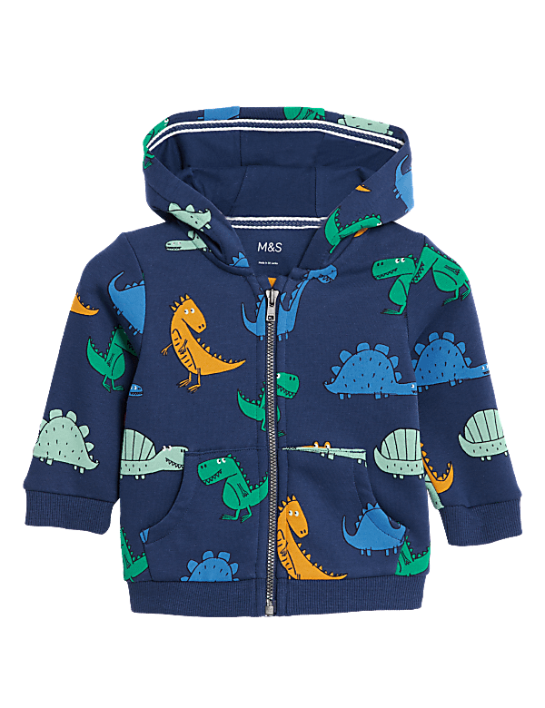 Cotton Rich Dinosaur Print Hoodie