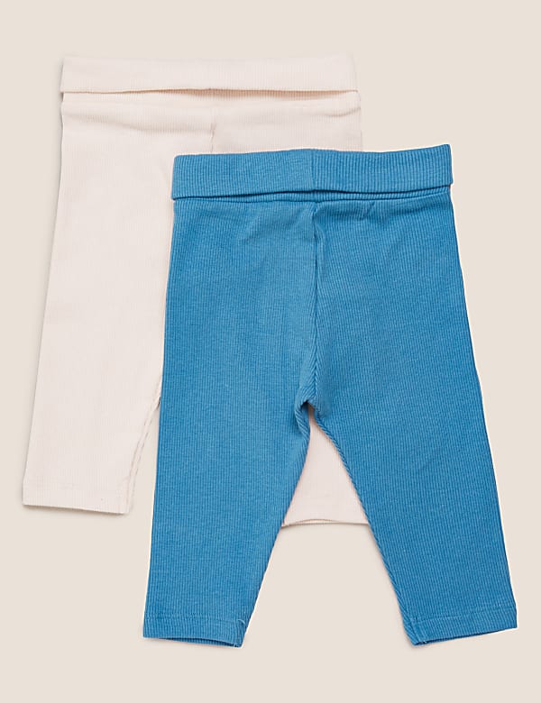 2pk Cotton Leggings (0 -12 Mths)