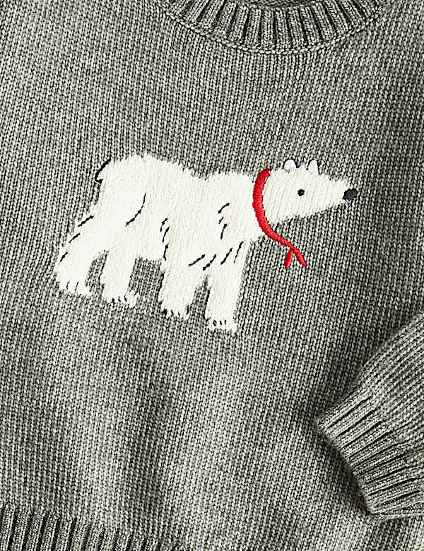 Polar Bear Print Knitted Jumper (0-5 Yrs)