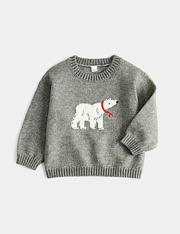 Polar Bear Print Knitted Jumper (0-5 Yrs)