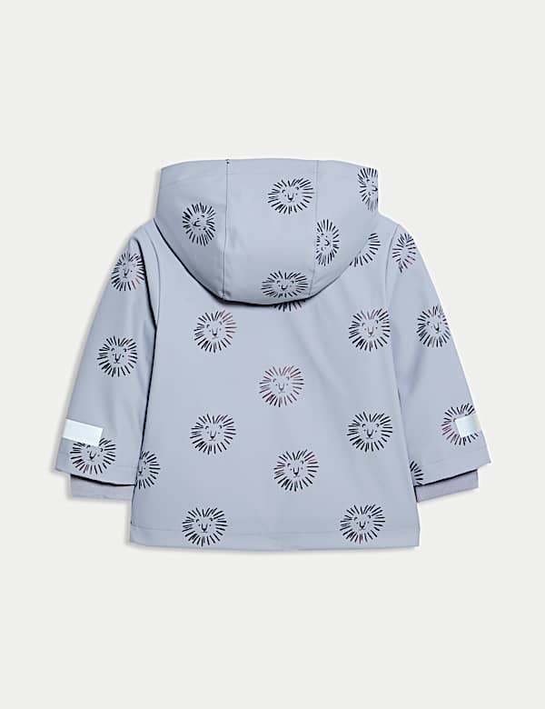 מעיל גשם עם הדפס אריה ובטנה צמרירית (3 חודשים-3 שנים) - IL