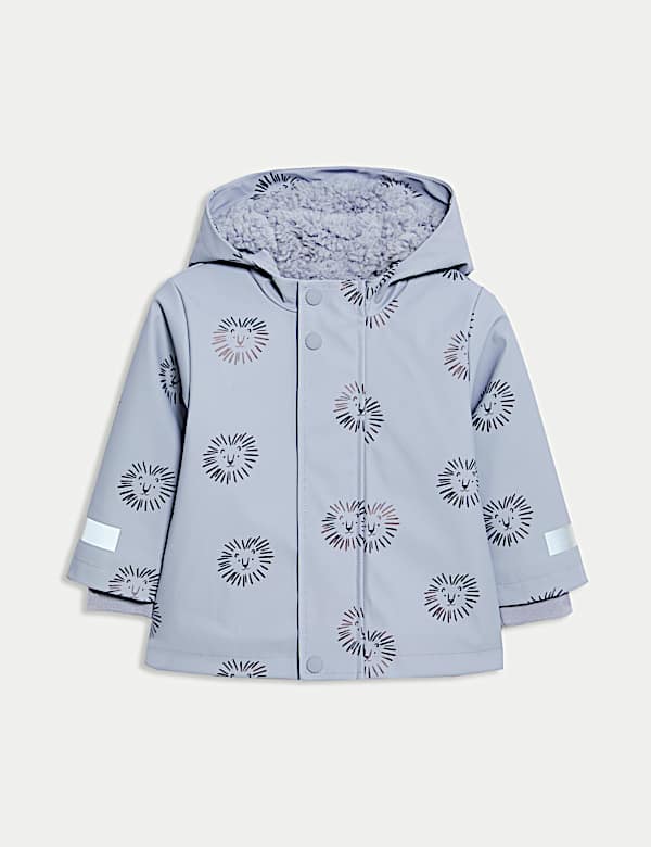 Lion Print Borg Lined Raincoat (3 Mths-3 Yrs) - US