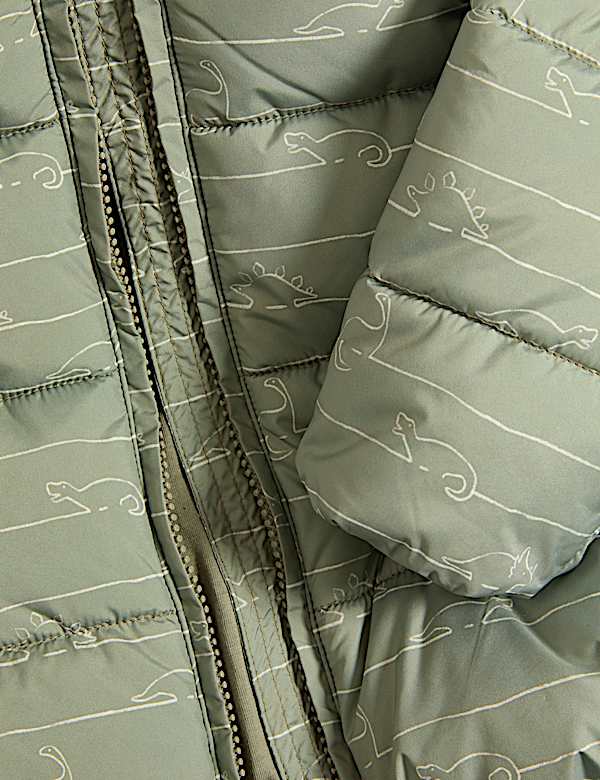 Dinosaur Print Hooded Padded Coat (0-3 Yrs)
