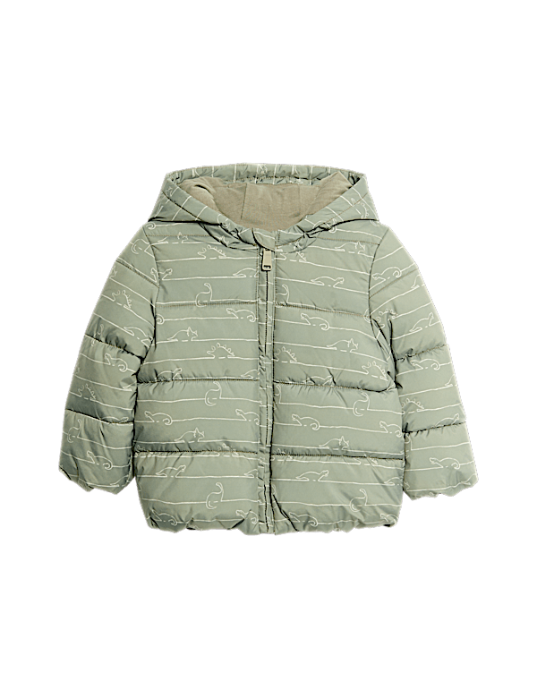 Dinosaur Print Hooded Padded Coat (0-3 Yrs)