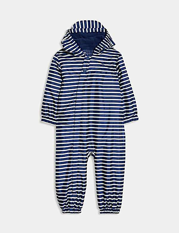 Striped Hooded Fisherman Puddlesuit (0-3 Yrs) - JO