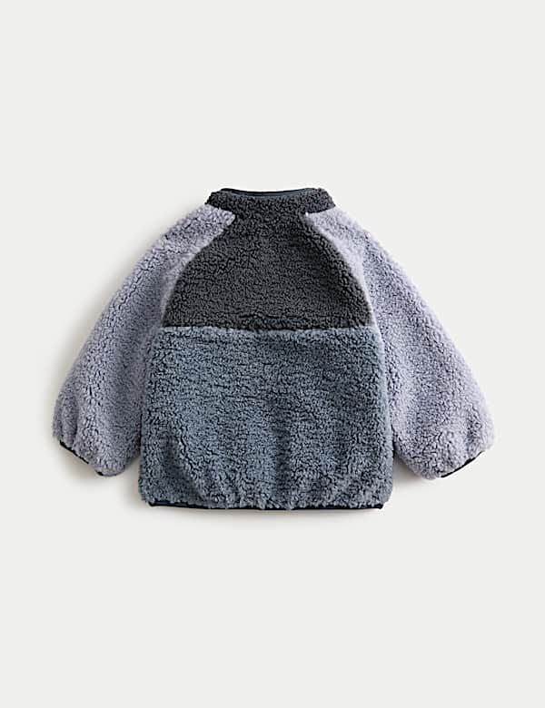 Borg Colour Block Funnel Neck Jacket (0-3 Yrs) - BE