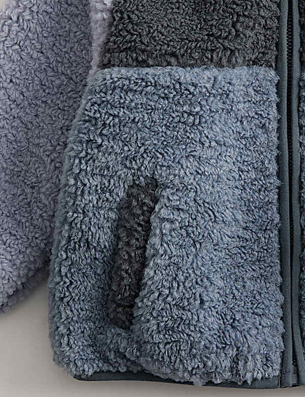 Borg Colour Block Funnel Neck Jacket (0-3 Yrs) - BE