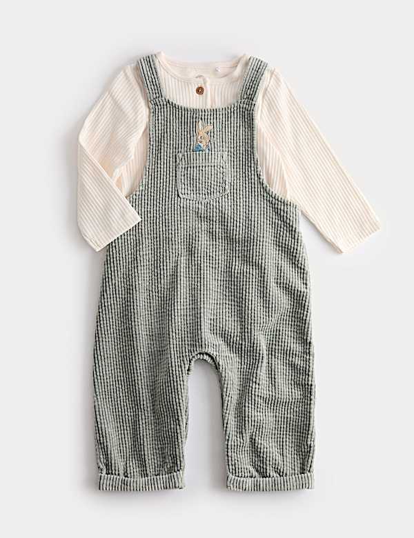 2pc Peter Rabbit™ Cord Dungarees and Top Outfit (0 Mths-3 Yrs) - US