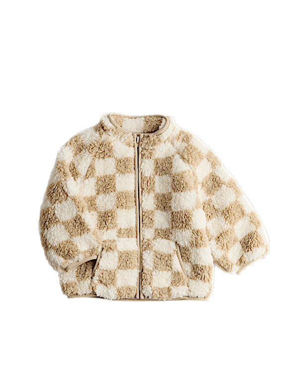 Colour Block Borg Zip Jacket (0-3 Yrs)