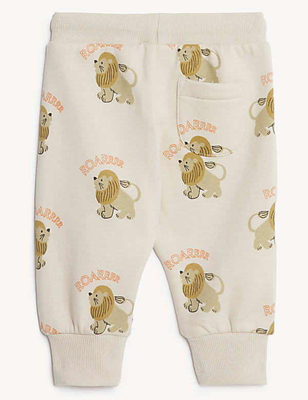 Cotton Rich Lion Print Joggers